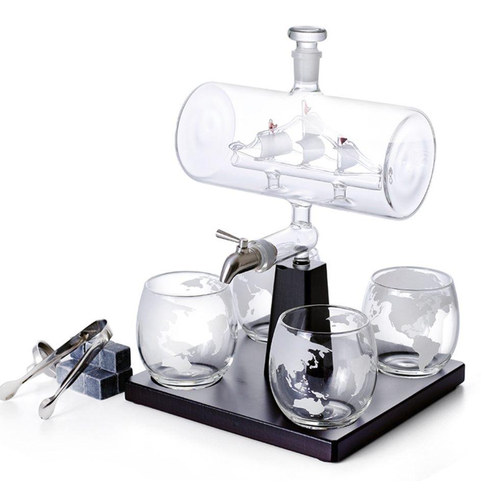 Glass Sailing Wine Bottle Container