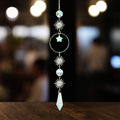 Silver Crystal Wind Chime with Moon and Star Design