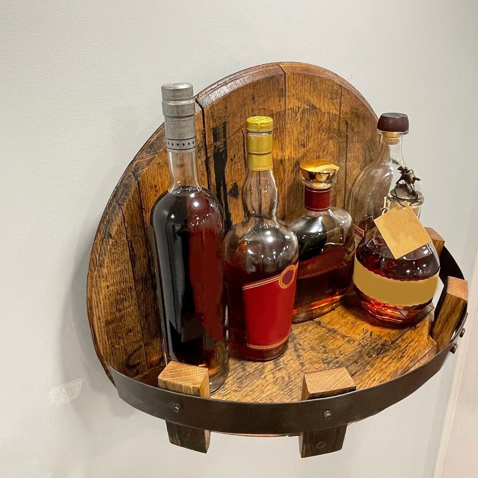 Handmade Wall-Mounted Wine Bottle Display Rack